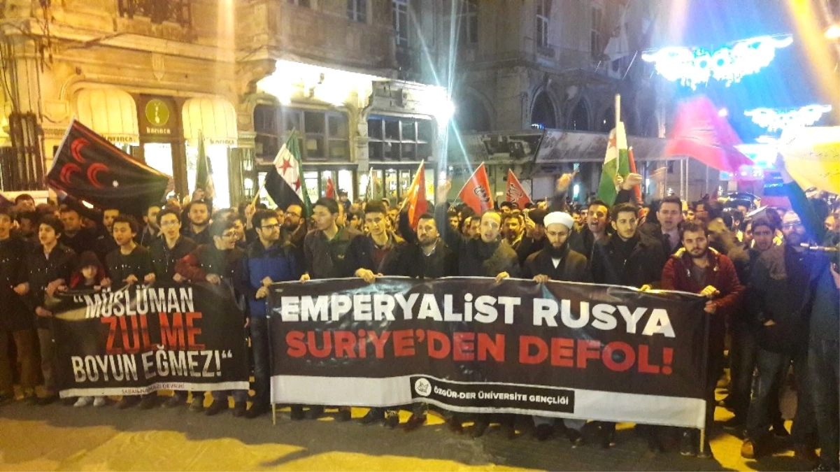 Beyoğlu\'nda İdlib Protestosu