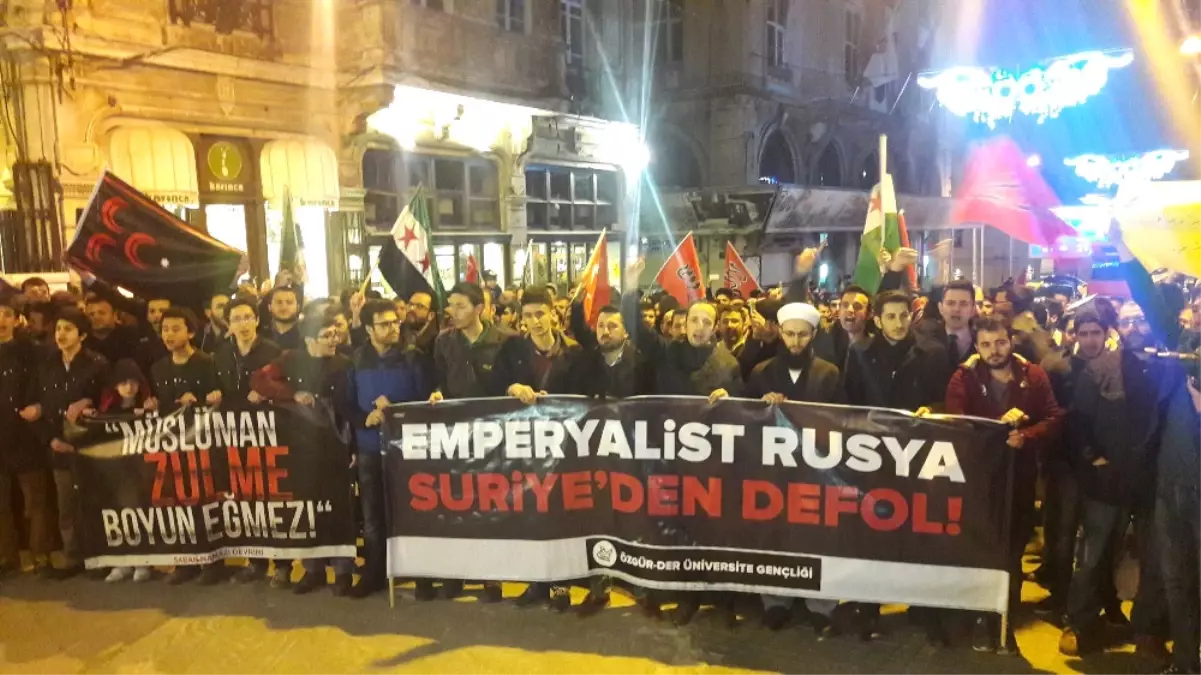 Beyoğlu\'nda Idlib Protestosu