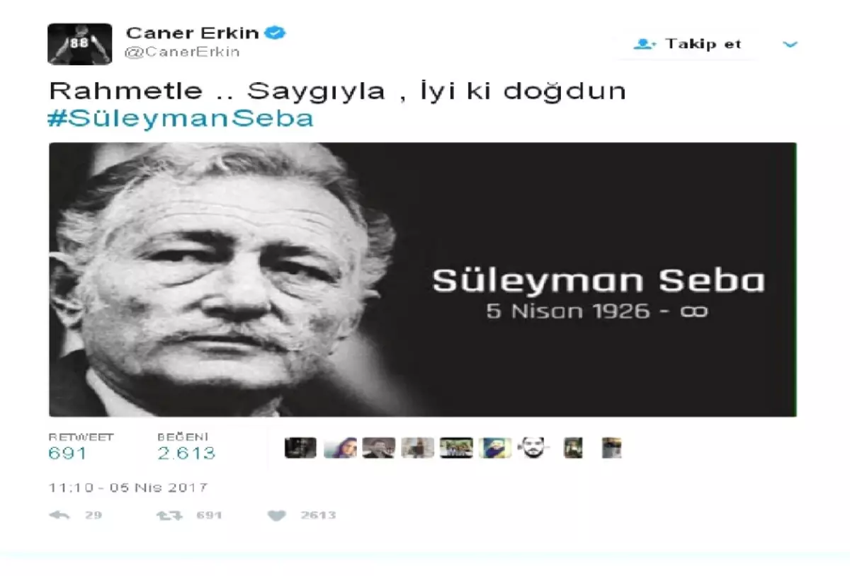 Caner Erkin, Süleyman Seba\'yı Unutmadı