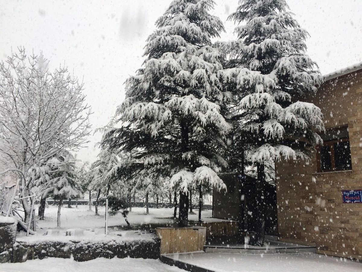 Bitlis\'te Nisan Ayında Lapa Lapa Kar Yağdı