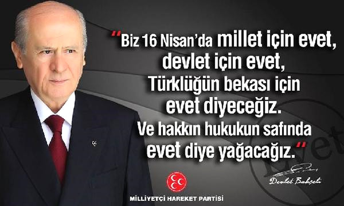 Bahçeli: Türklüğün Bekası İçin \'Evet\' Diyeceğiz
