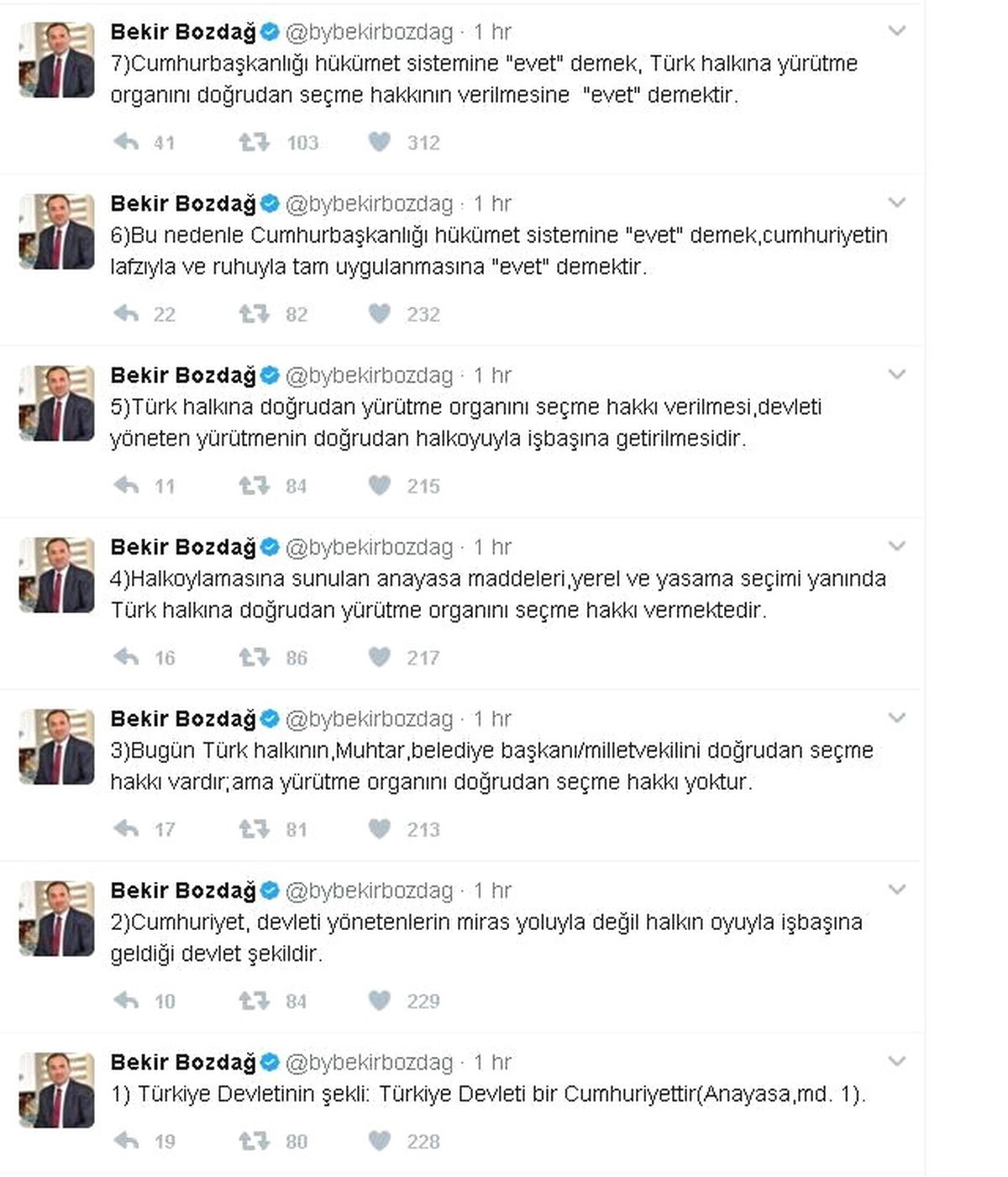 Bakan Bozdağ\'dan Referandum Paylaşımı