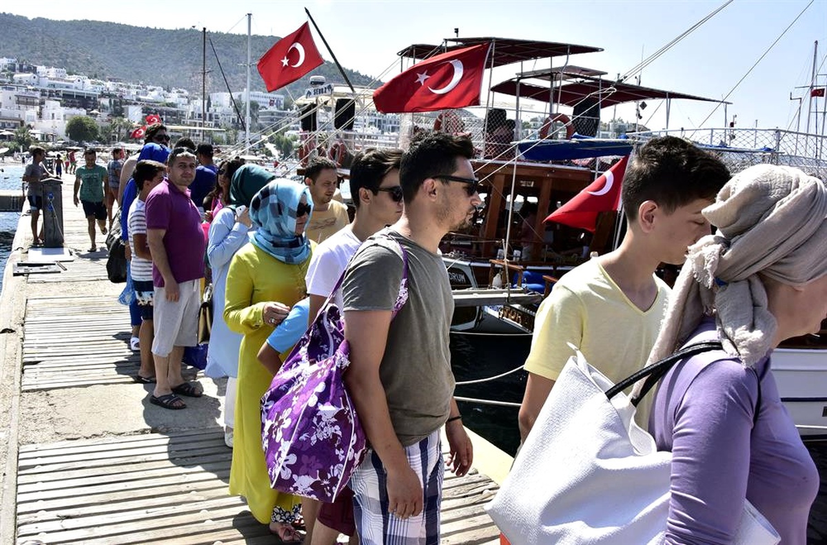 Bodrum\'a Gelen Turistlerin Mavi Yolculuk Keyfi