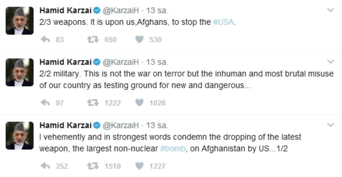 Karzai, ABD\'yi Kınadı