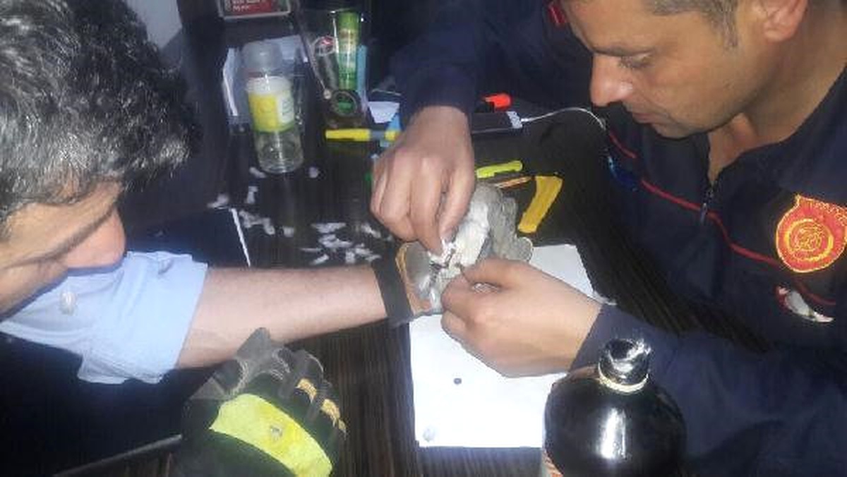 Kanadına İp Dolanan Kumruyu İtfaiye Kurtardı