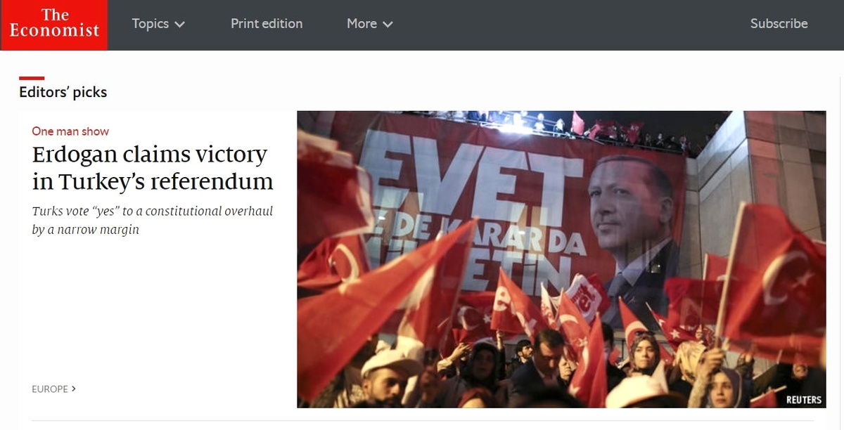 Economist: Türkiye Hiç Olmadığı Kadar Bölünmüş Halde
