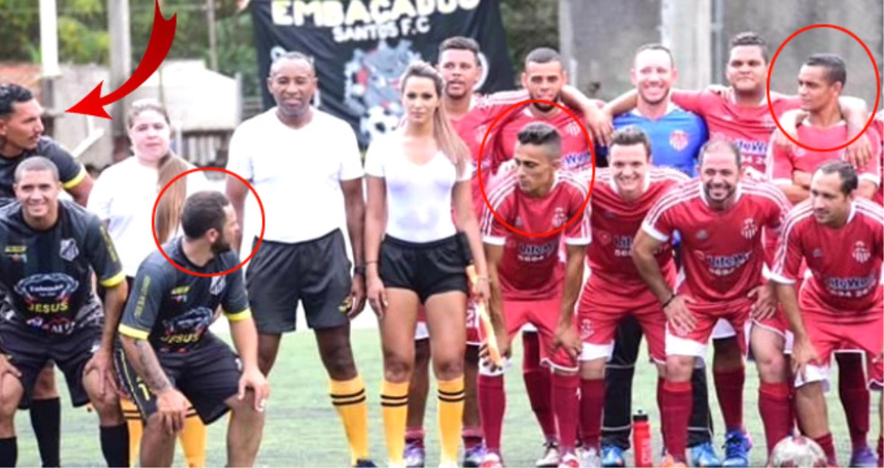 Brezilya\'da Oyuncular, Fotoğraf Esnasında Kadraja Değil Hakeme Daldı