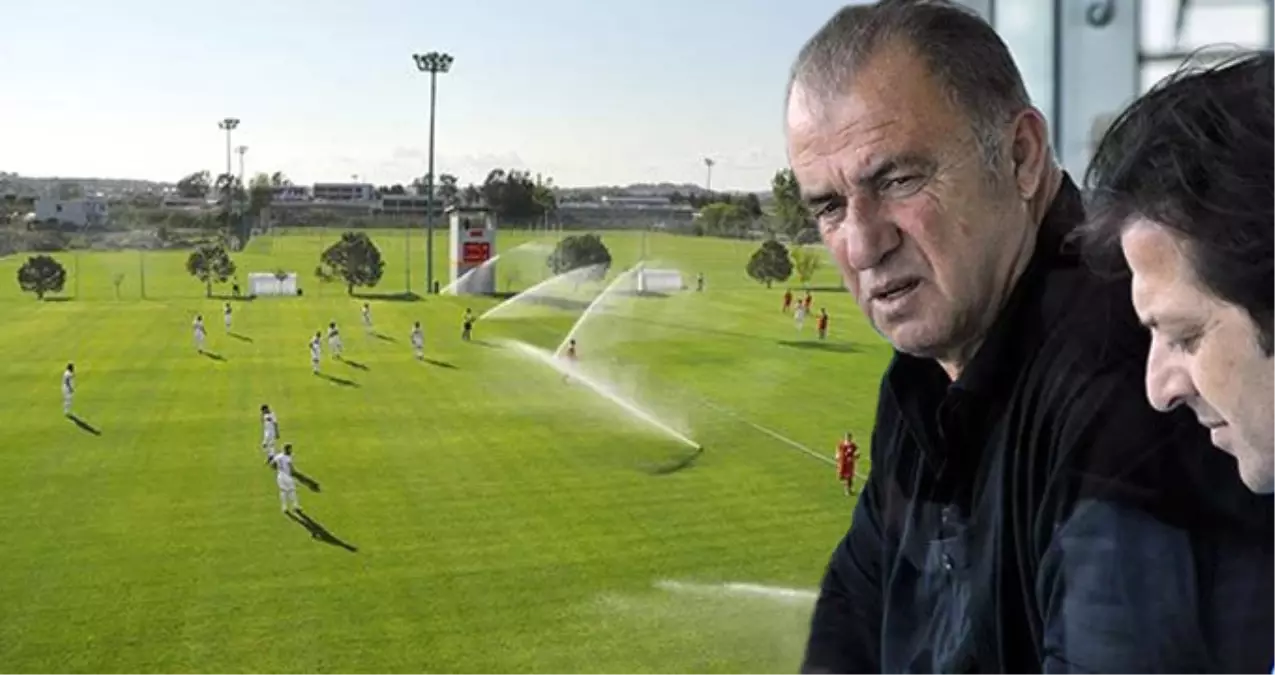 Fatih Terim\'in İzlediği Maçta Sulama Sistemi Devreye Girince Futbolcular Islandı