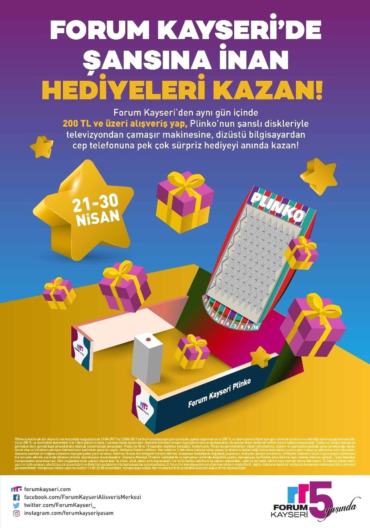 Forum Kayseri\'de Hediye Yağmuru Başlıyor!