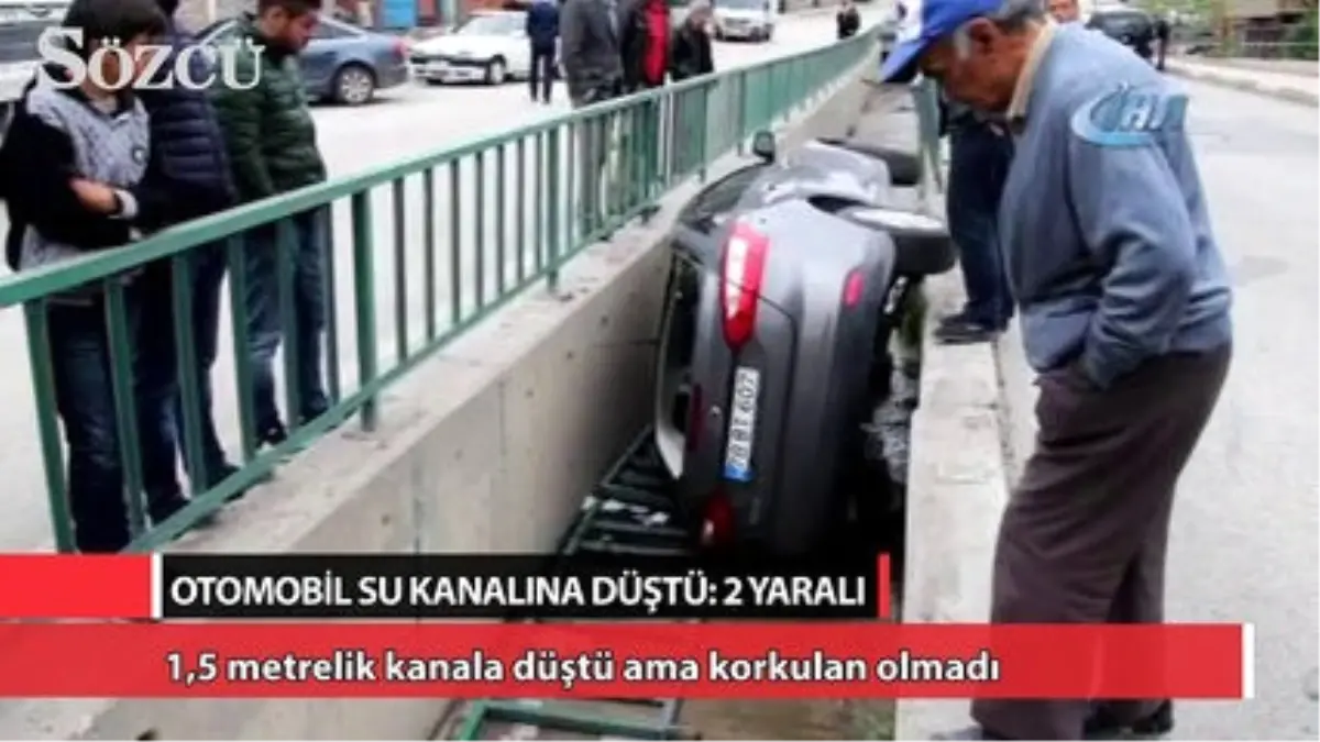 Otomobil Su Kanalına Düştü: 2 Yaralı