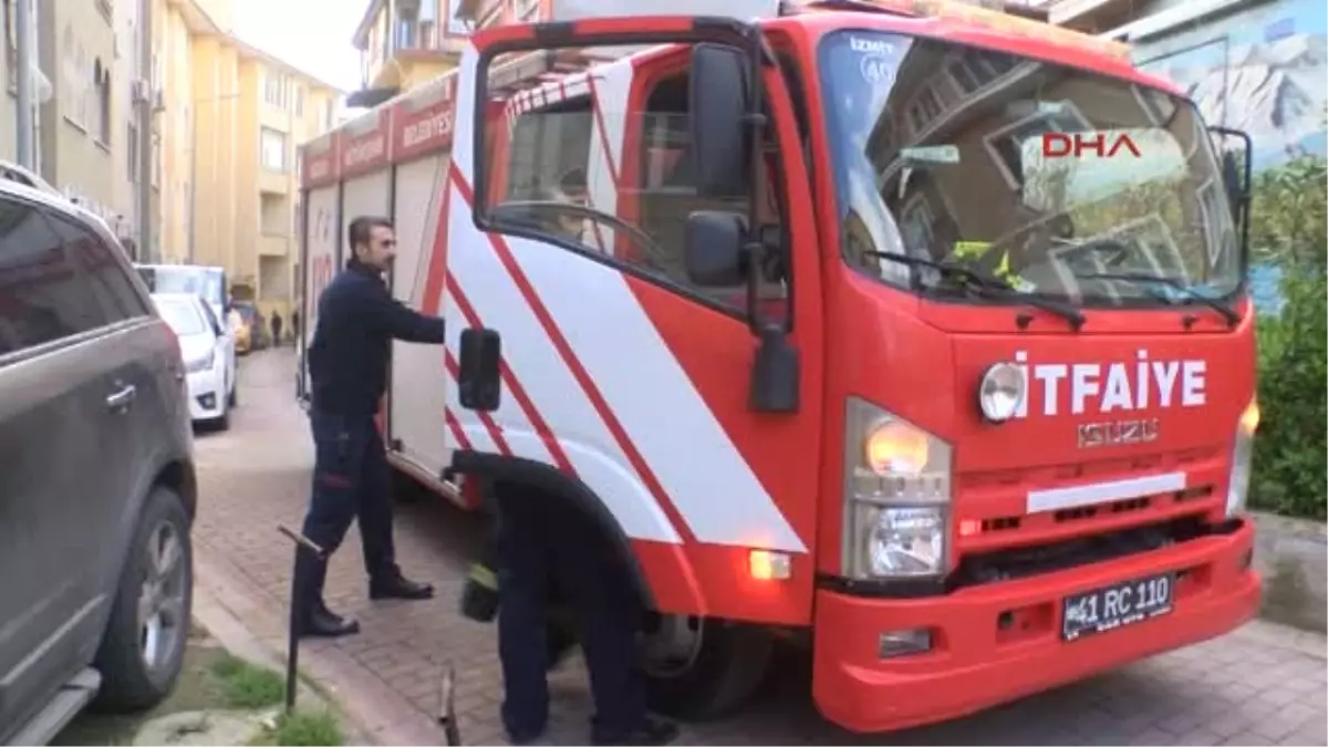 Kocaeli Apartman Boşluğunda Mahsur Kalan Kedinin Tırmanması Için Kalaslar Birleştirildi