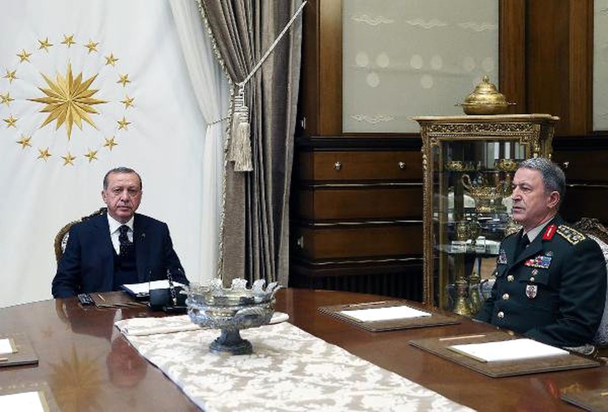 Cumhurbaşkanı Erdoğan, Genelkurmay Başkanı Akar\'ı Kabul Etti