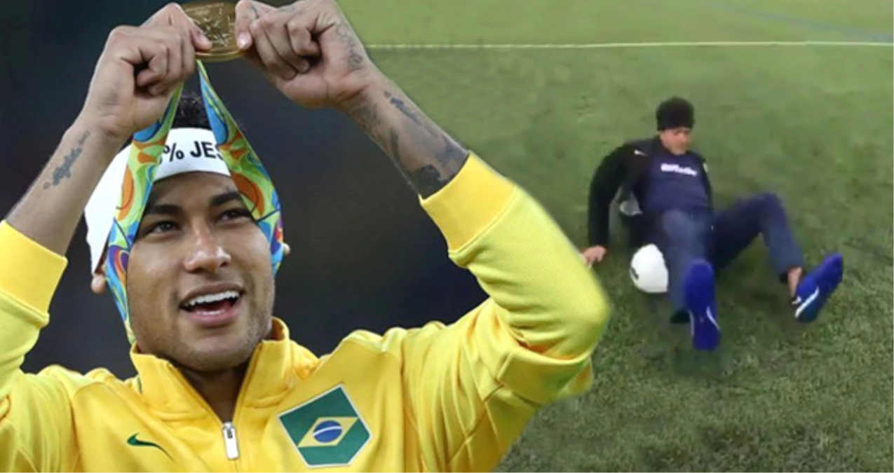 Neymar, Antrenmanda Estetik Hareket Yapmak İsterken Yere Düştü