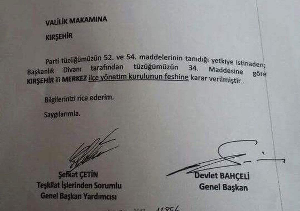MHP Kırşehir İl Başkanı Arif Ekici, "3 İlçenin Seçimleri Genel Merkez Tarafından İncelenecek"