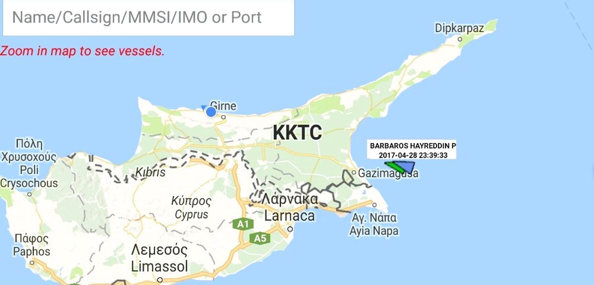 Barbaros Hayrettin Paşa Sismik Araştırma Gemisi, Gazimağusa\'ya Geçti