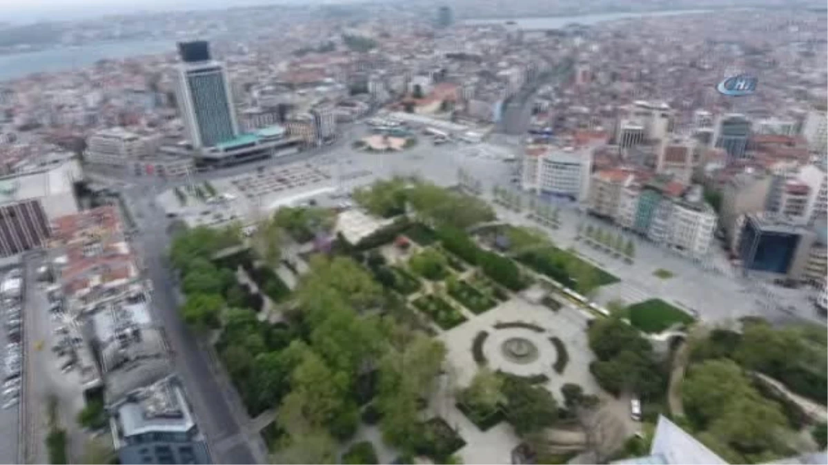 Taksim\'de Sessiz 1 Mayıs Havadan Görüntülendi