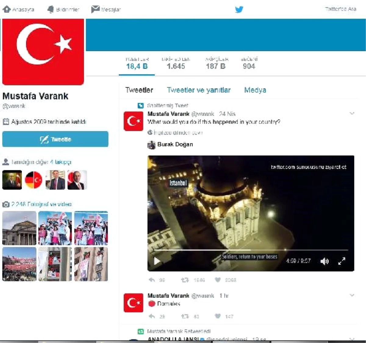 Siyasilerden Türk Domatesine Twitter\'dan Destek