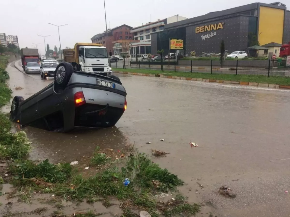 Tokat\'ta Otomobil Takla Attı: 1 Yaralı