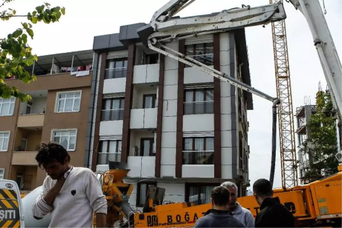 (Geniş Haber) Beton Pompası Binaya Çarptı