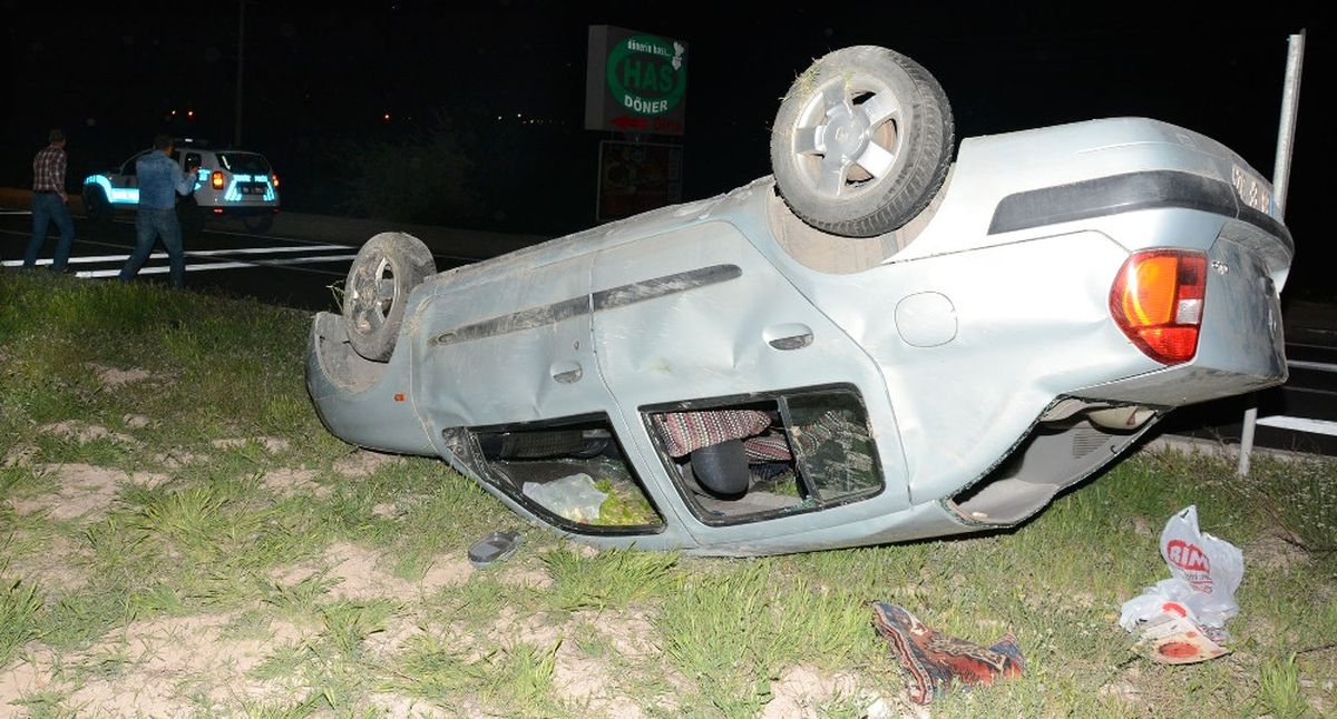 Takla Atan Otomobilden Burnu Bile Kanamadan Kurtuldu