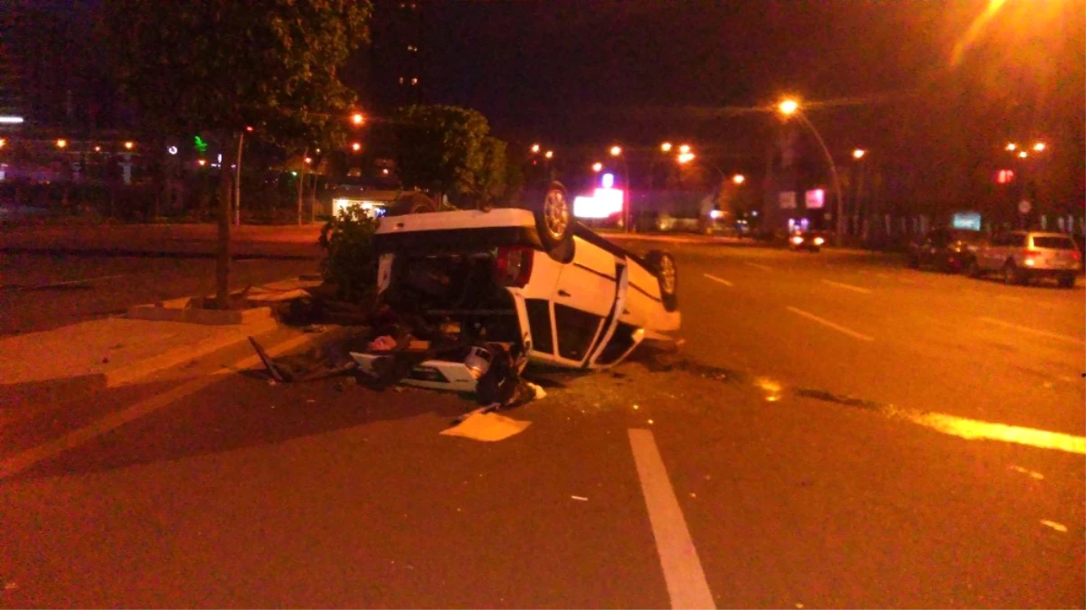 Başkent\'te Kontrolden Çıkan Otomobil Takla Attı: 1 Yaralı