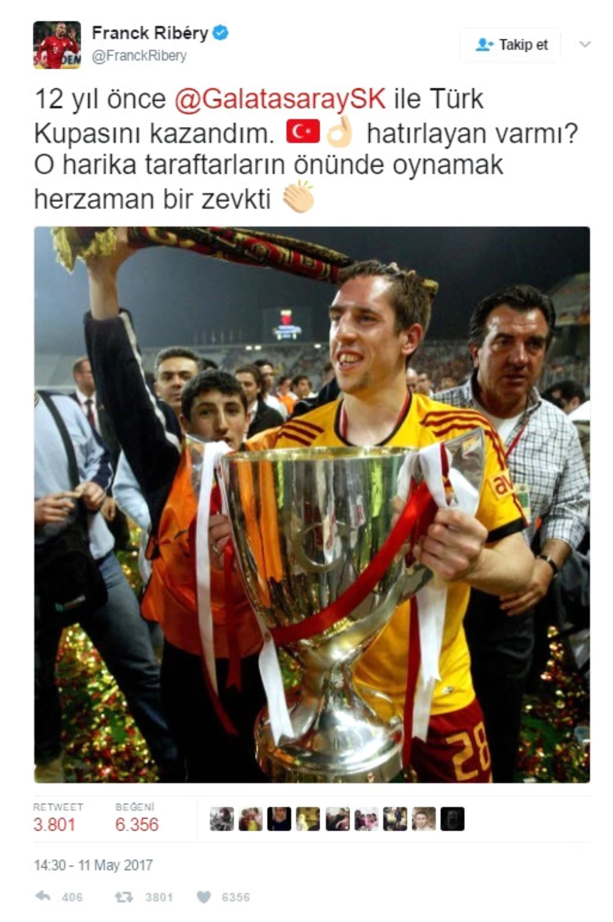 Ribery, Galatasaray\'ı Unutmadı