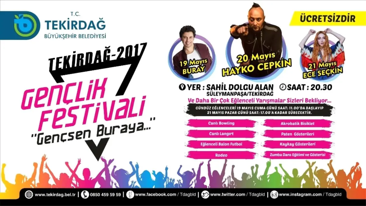 Tekirdağ\'da Gençlik Festivali Düzenlenecek