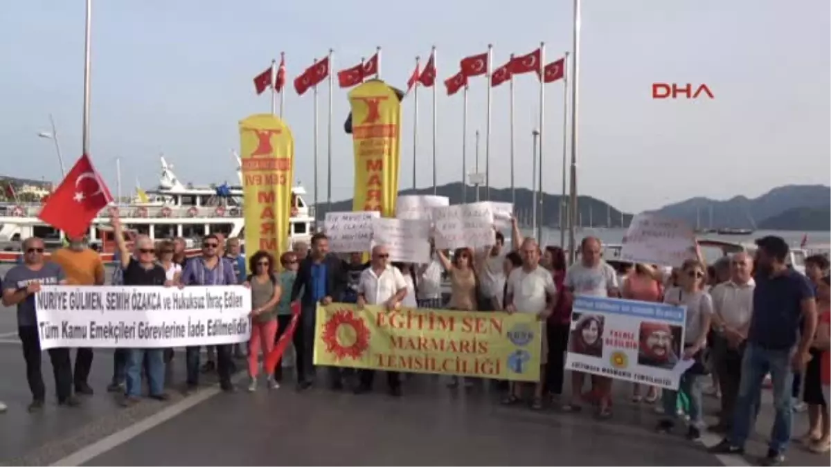 Marmaris\'te Açlık Grevi Yapan Akademisyenler Için Eylem Yapıldı