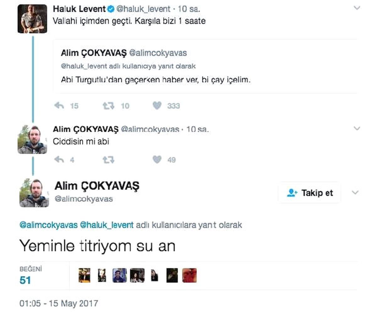 Haluk Levent Sevenlerine Çay Ismarladı