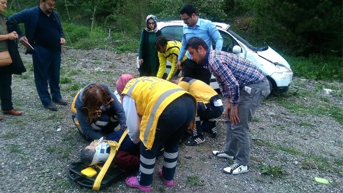 Yoldan Çıkan Otomobil Takla Attı: 2 Yaralı