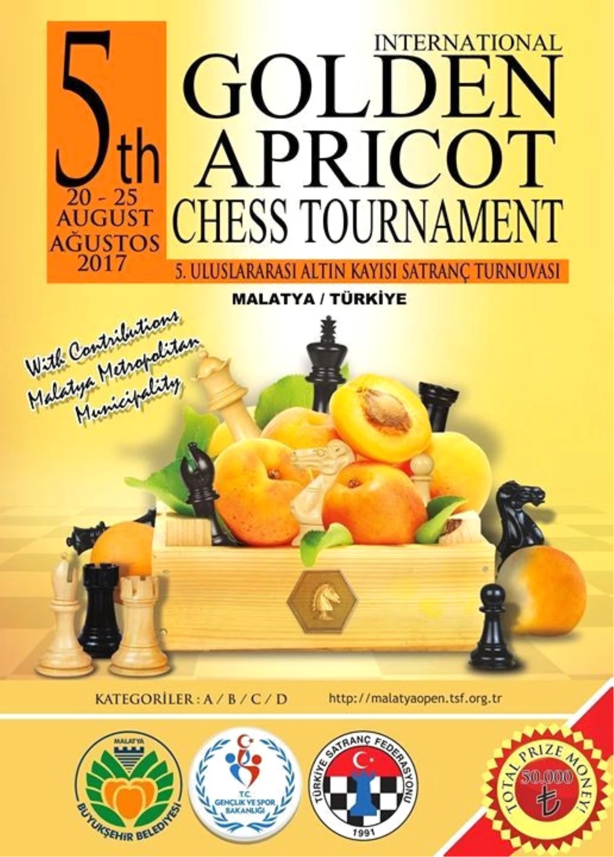 5. Uluslararası Altın Kayısı Satranç Turnuvası 20 Ağustos\'ta Başlayacak