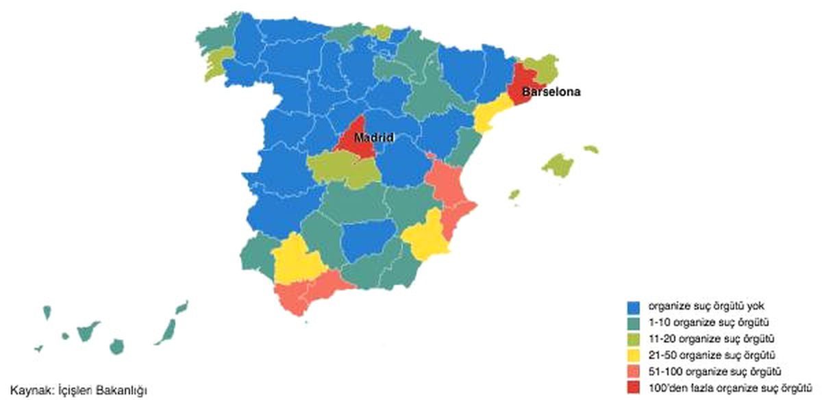 En Çok Suç Örgütü Madrid ve Barselona\'da