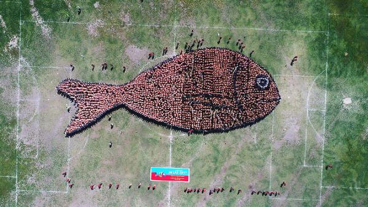 2 Bin 791 Çocukla Balık Figürlü Rekor Denemesi