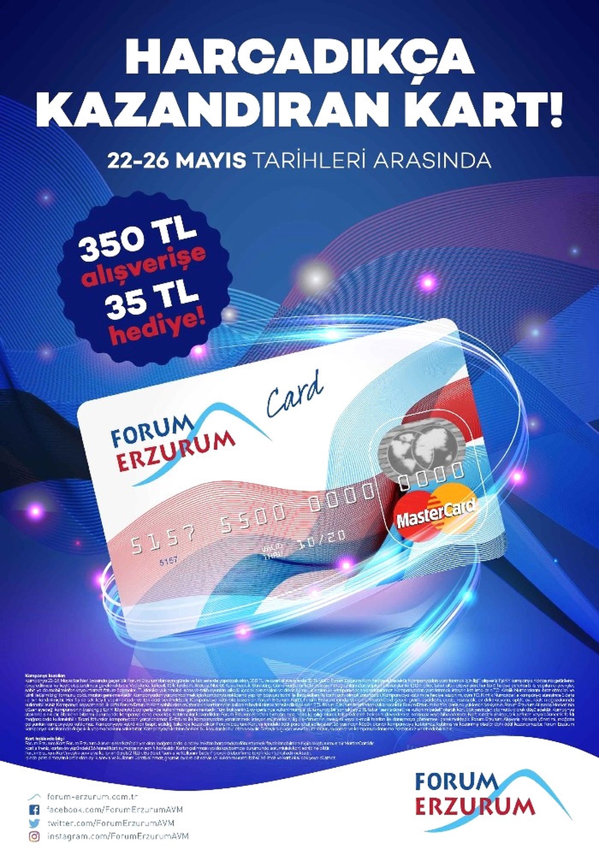 Forum Erzurum, 35 TL Yüklü Forum Erzurum Kart Hediye Ediyor