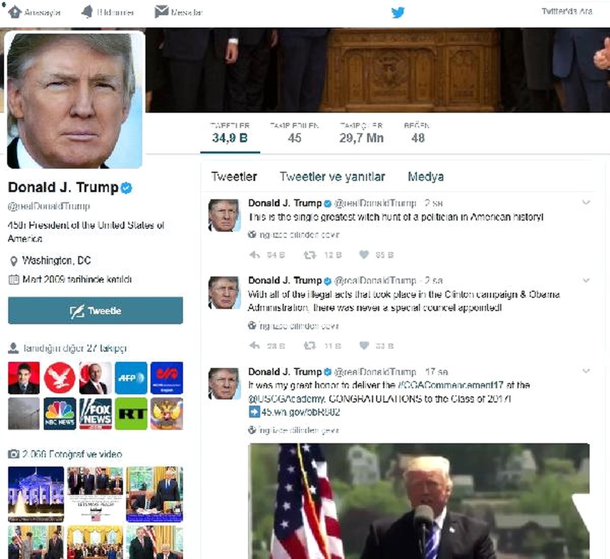 Trump: "Amerikan Tarihindeki En Büyük Siyasi Cadı Avı"