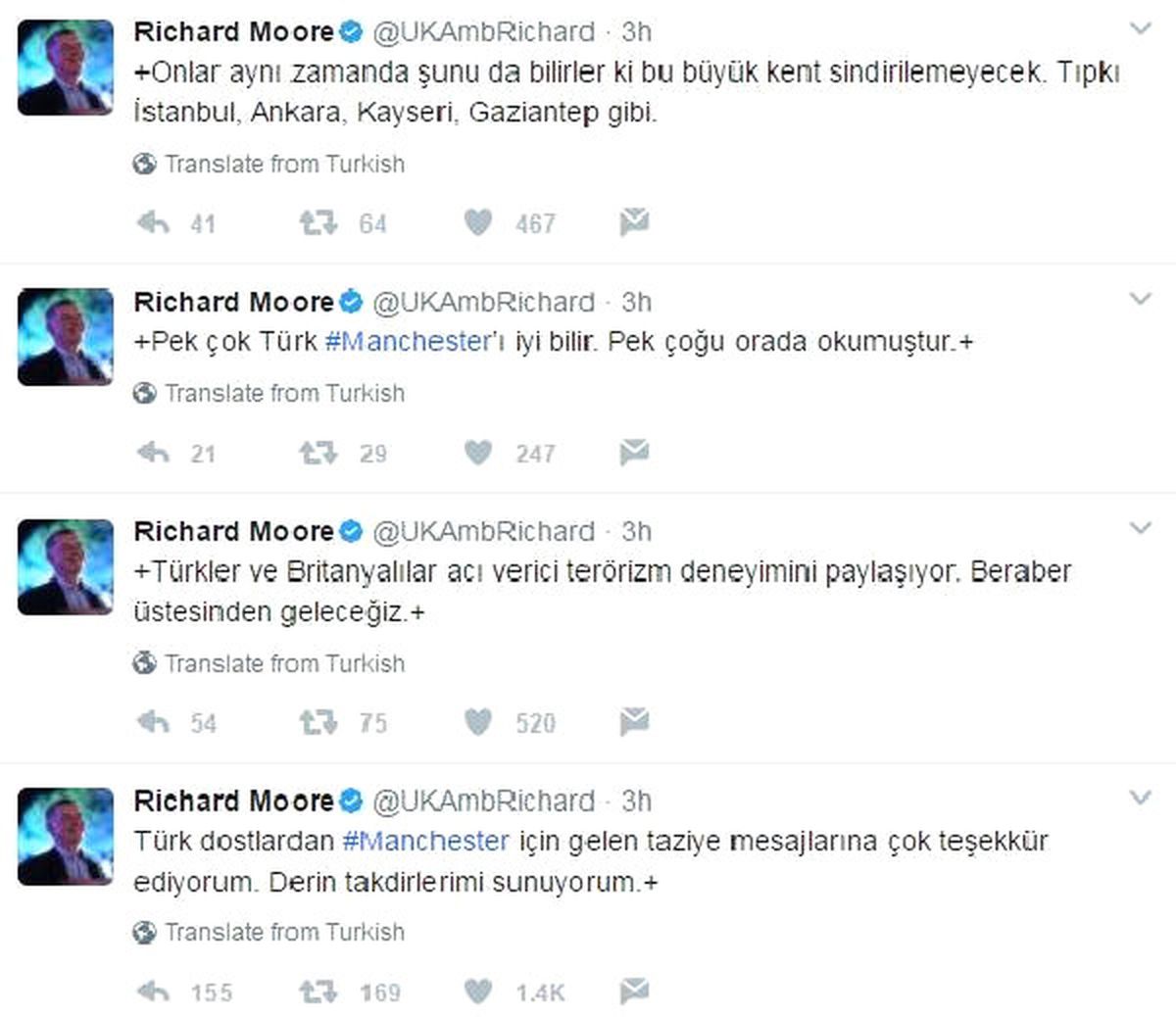 İngiliz Büyükelçi\'den Manchester Saldırısına Kınama