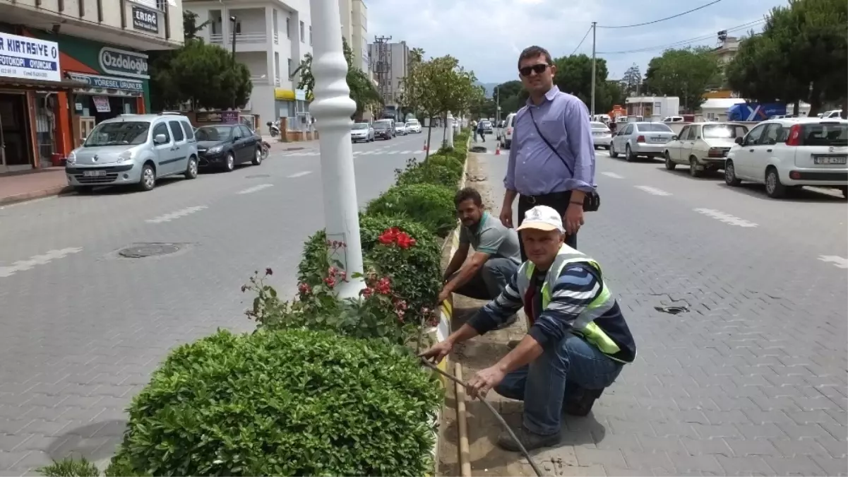 Burhaniye\'de Yeşil Alanlara Otomatik Sulama Sistemi