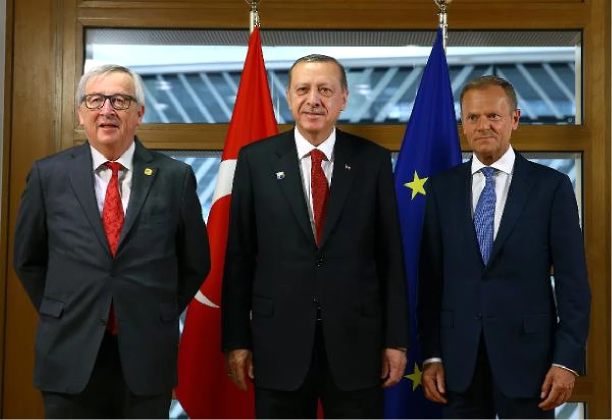 Cumhurbaşkanı Erdoğan, AB Konseyi Başkanı Tusk ve AB Komisyonu Başkanı Juncker ile Görüştü