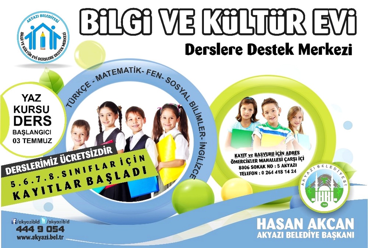 Bilgi ve Kültür Evi Yaz Kursu Ders Kayıtları Başladı