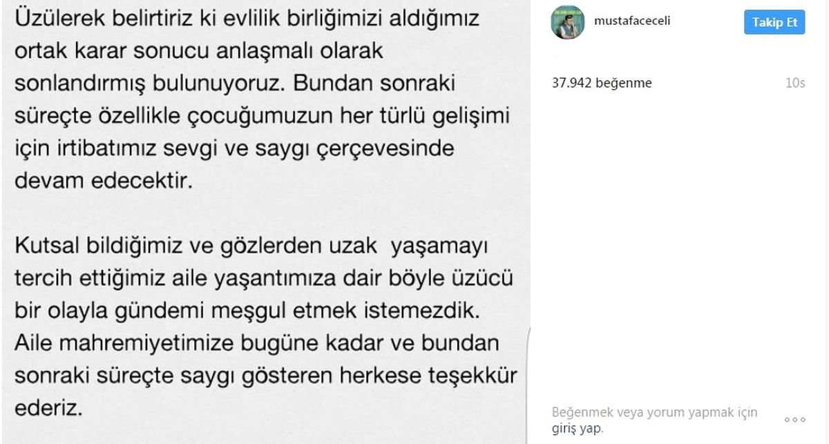 Mustafa Ceceli Eşinden Boşandı