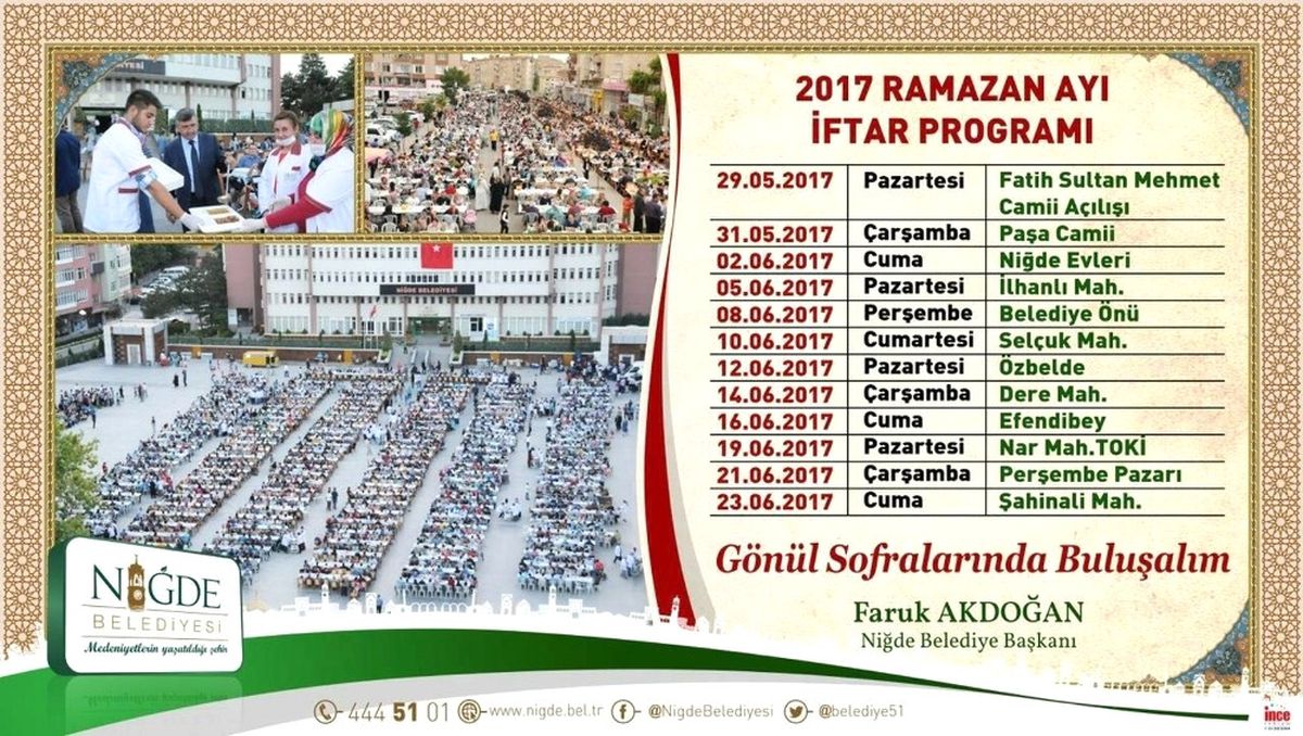 İlk İftar Sofrası Fatih Sultan Mehmet Cami Açılışıyla Yapılacak