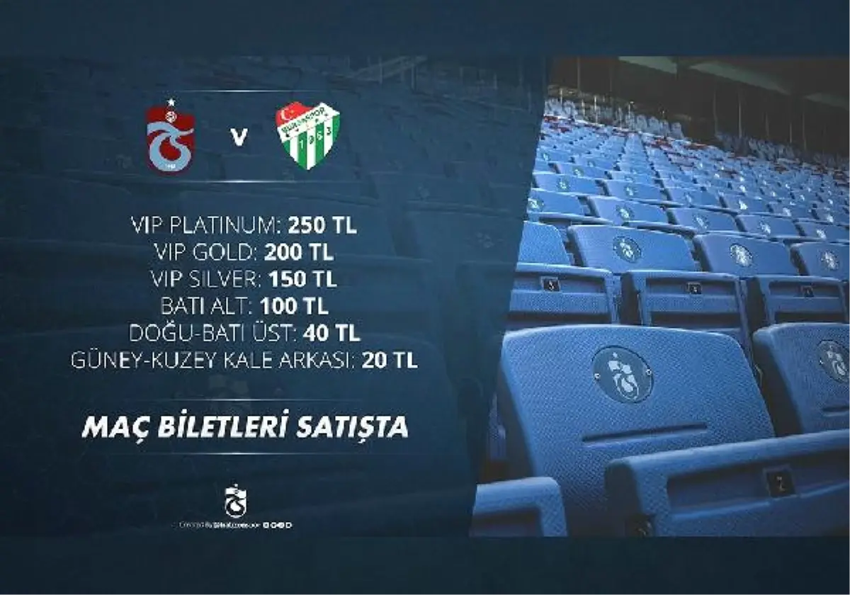 Trabzonspor\'un Bursaspor\'la Karşılaşacağı Maçın Biletleri Satışa Çıktı