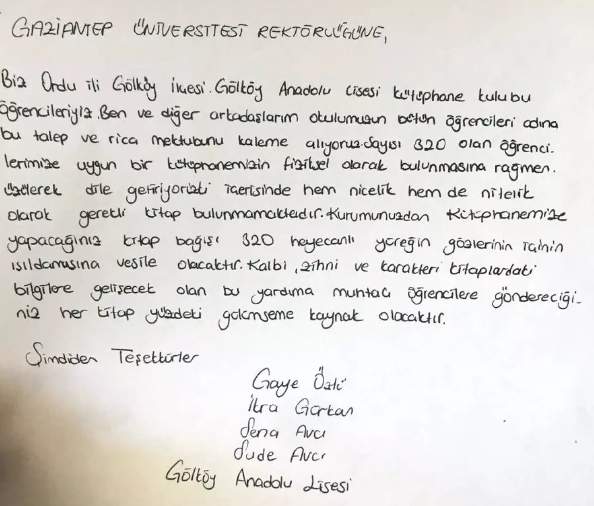 Rektöre Mektup Yazdılar, Hayalleri Gerçek Oldu