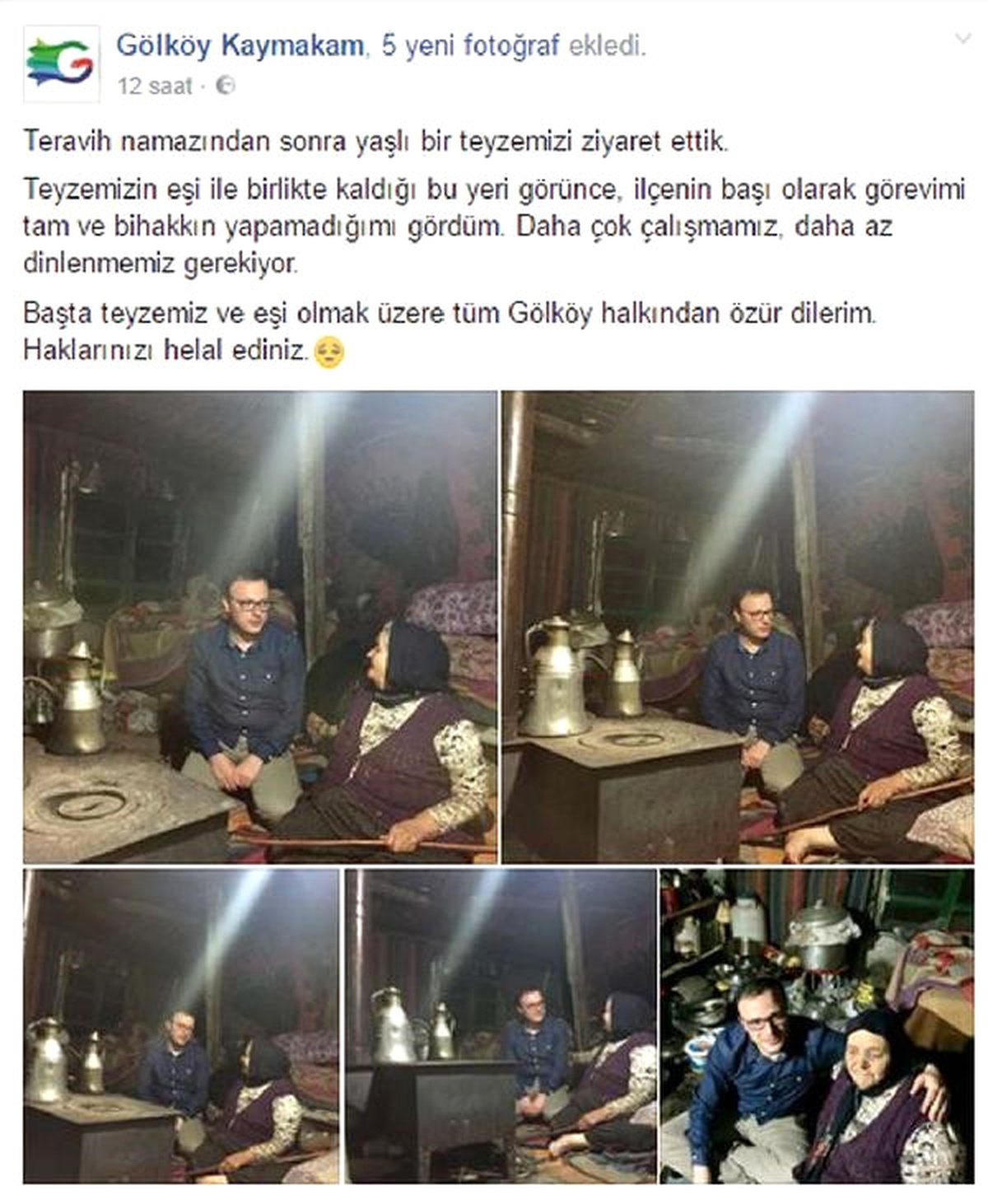 Kaymakam, Sosyal Medyadan Fotoğraf Paylaşıp, İlçe Halkından Özür Diledi