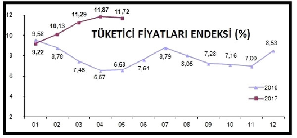 Tüketici Fiyatları Mayıs\'ta Yüzde 0.45 Arttı; Yıllık Enflasyon Yüzde 11.72 (3)