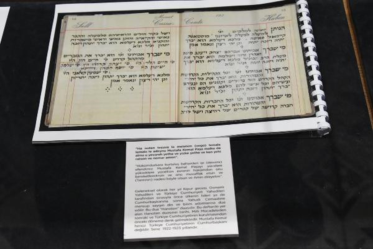 Bet Hillel Sinagogu\'nda, Atatürk İçin Edilen Dua Sergileniyor