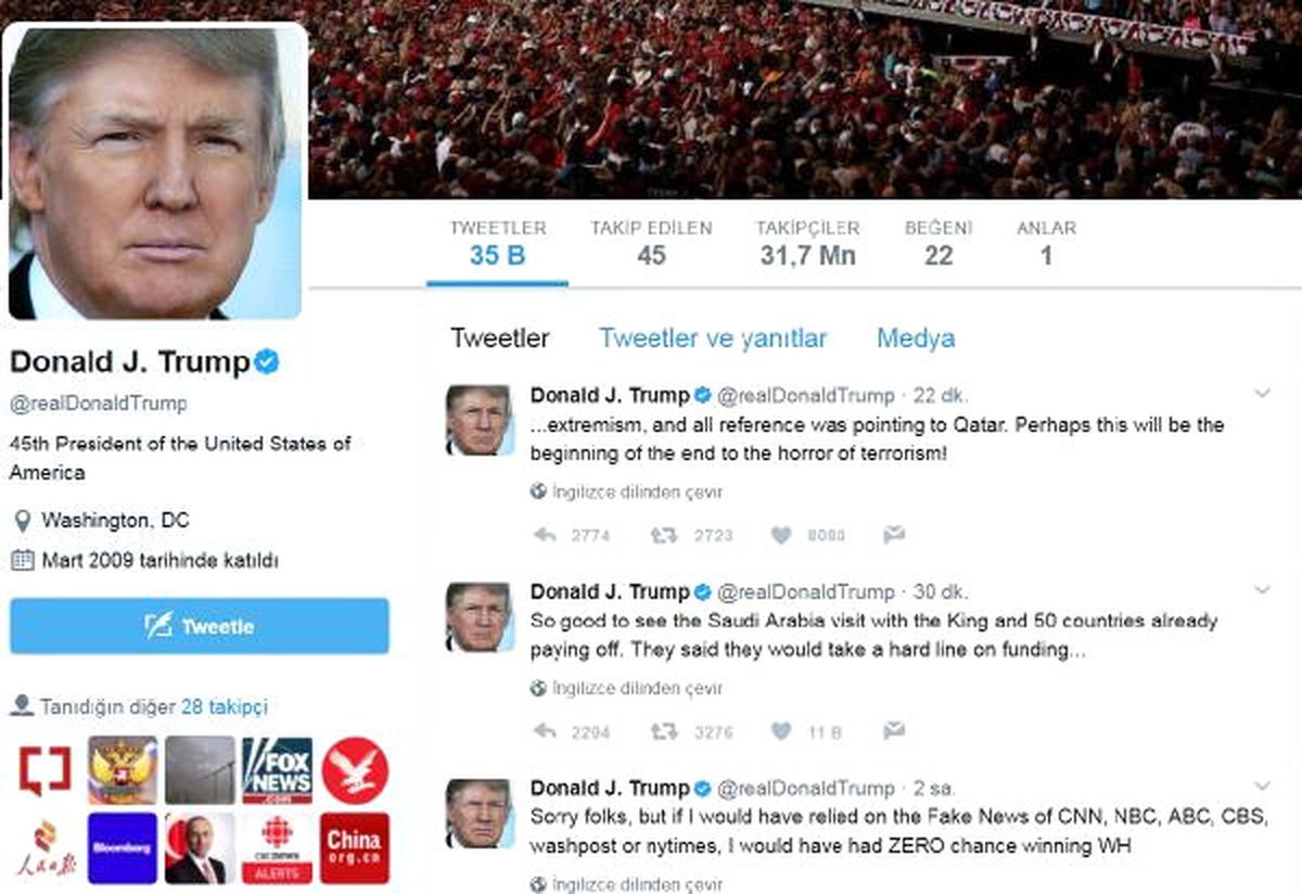 Trump, Katar\'a Yaptırımın, "Terörün Sonunun Başlangıcı" Olduğunu Savundu