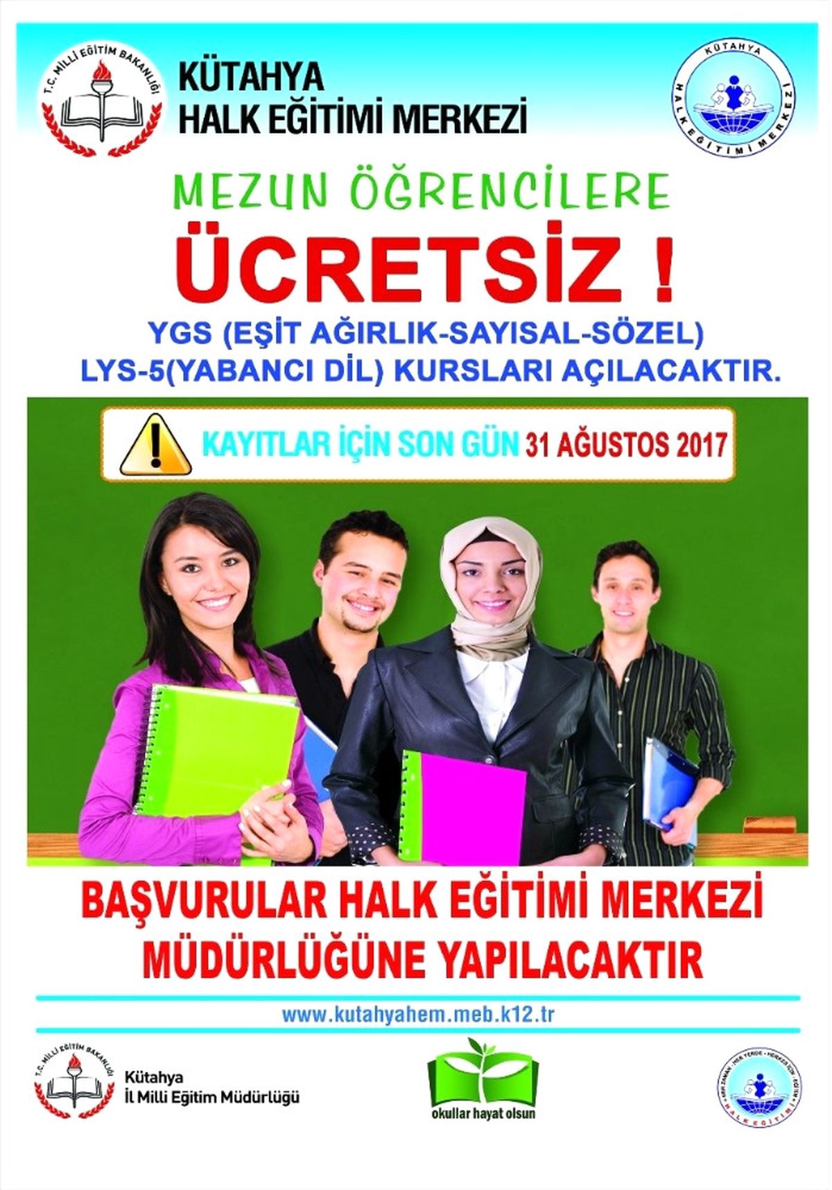Kütahya\'da Ücretsiz Üniversiteye Hazırlık Kurs Kayıtları Başladı