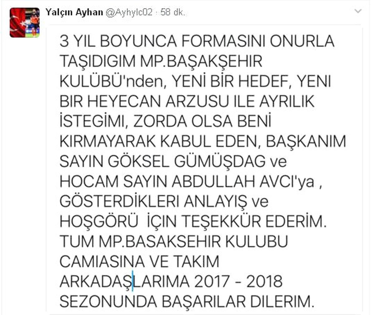 Yalçın Ayhan\'dan Ayrılık Açıklaması