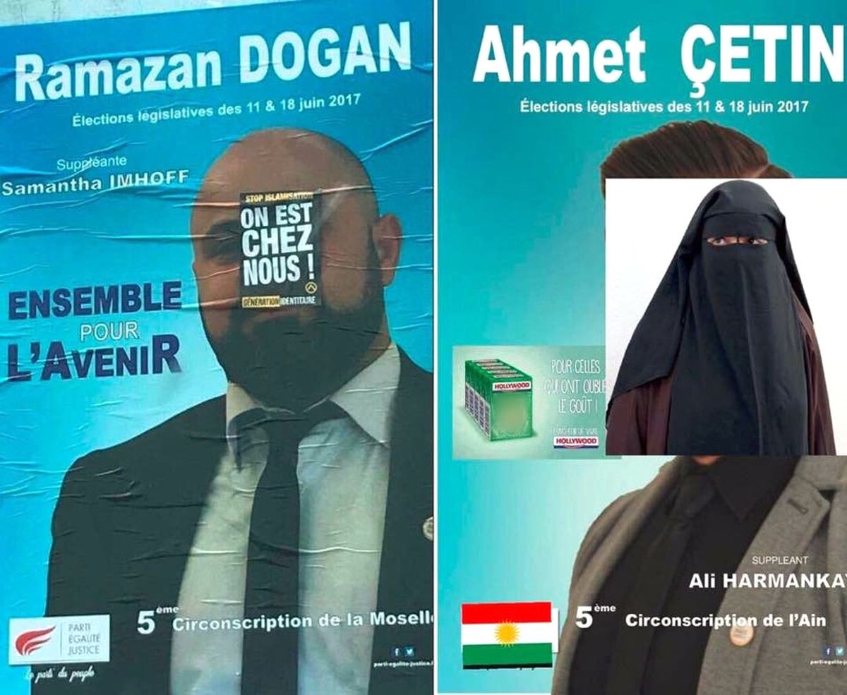 Fransa\'da Türk Adayların Afişlerine Çirkin Saldırı